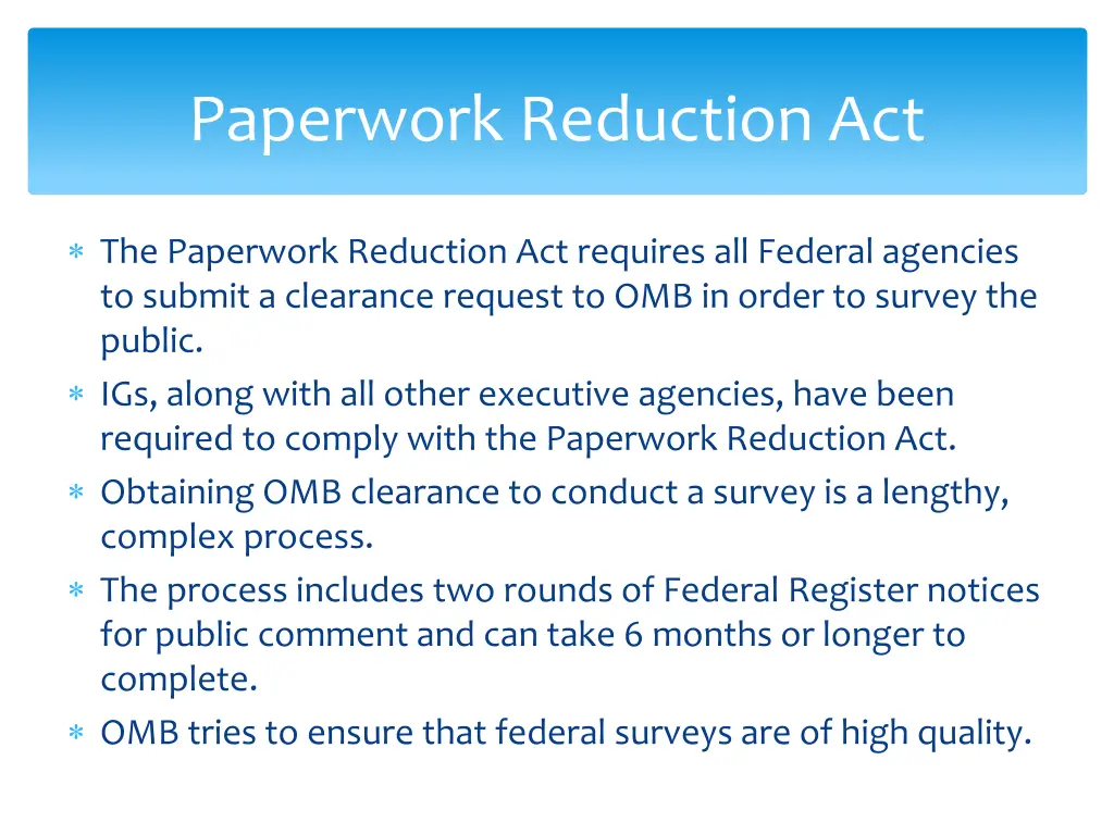 paperwork reduction act