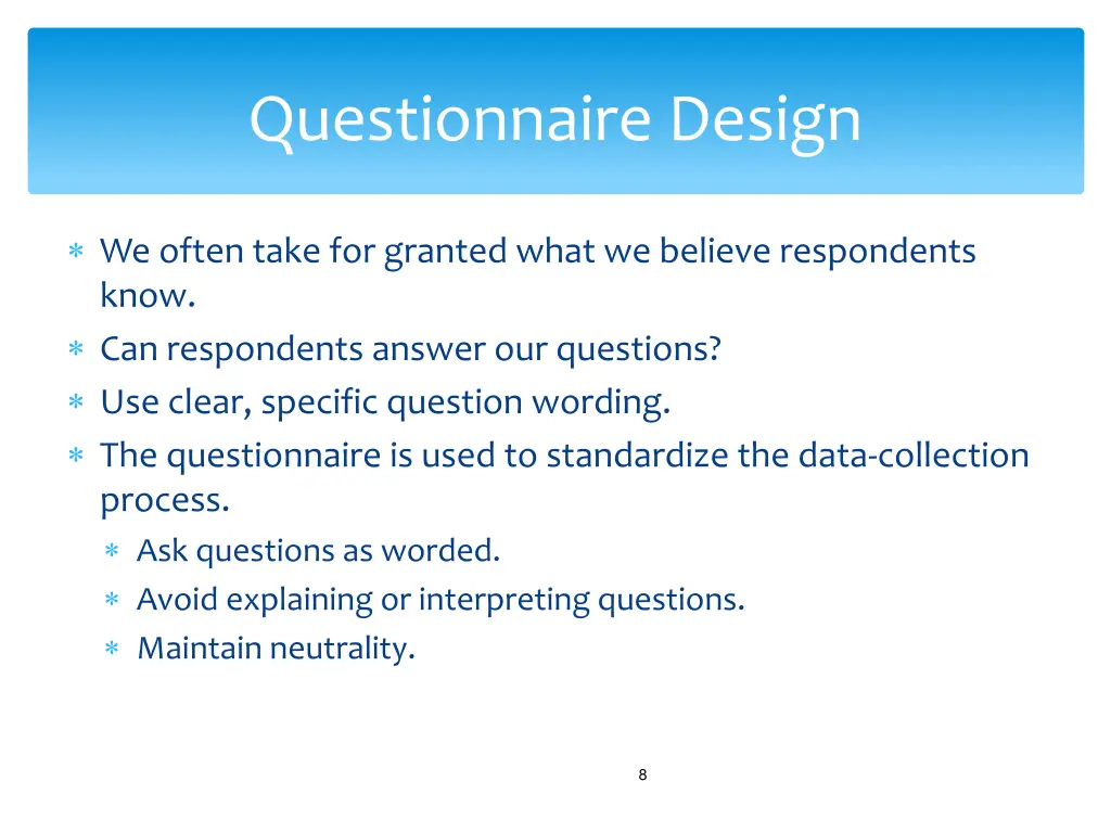 questionnaire design