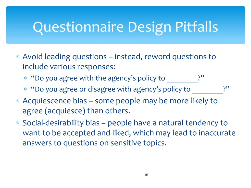 questionnaire design pitfalls 1