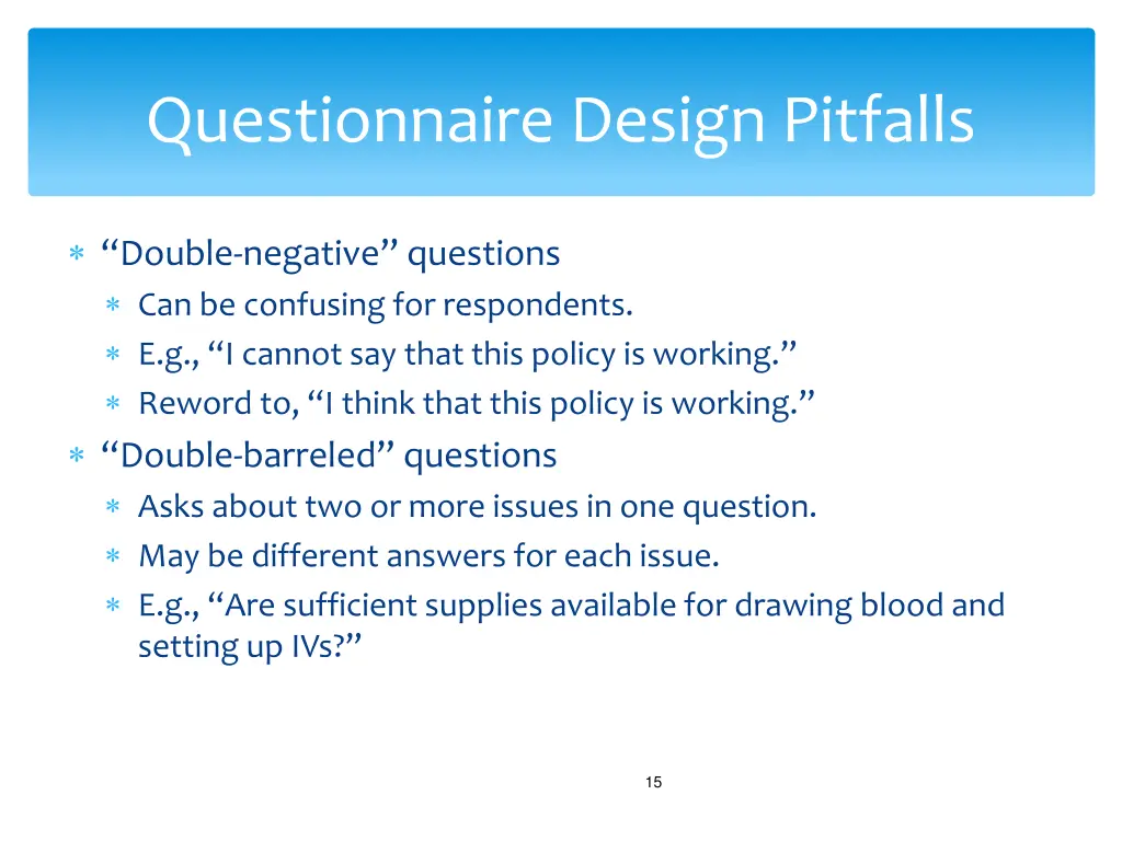 questionnaire design pitfalls