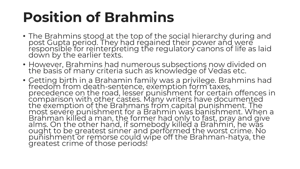 position of brahmins