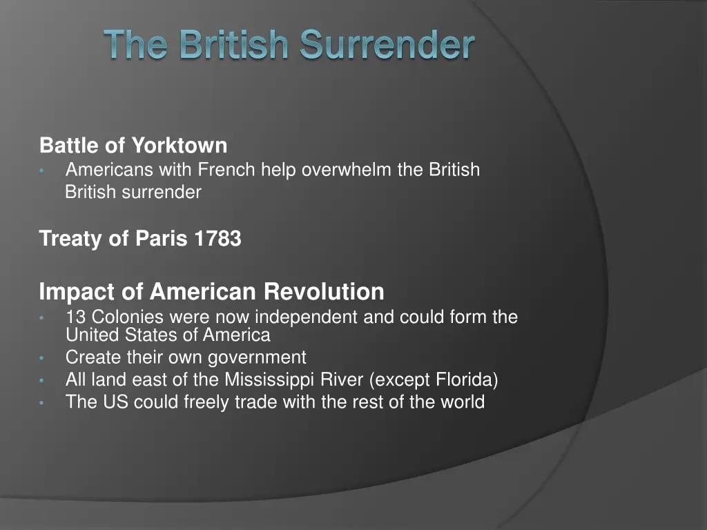 the british surrender the british surrender