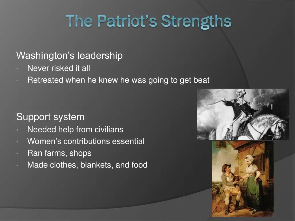 the patriot s strengths the patriot s strengths