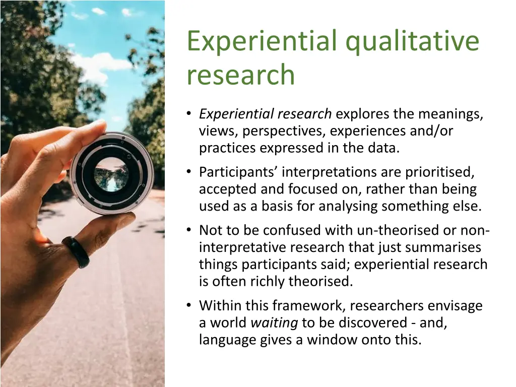 experiential qualitative research