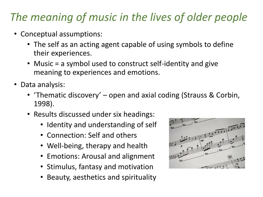 the meaning of music in the lives of older people