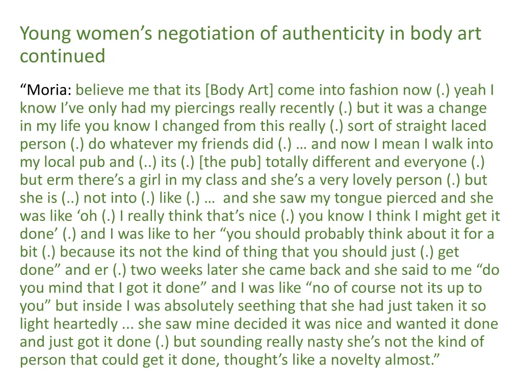 young women s negotiation of authenticity in body 1