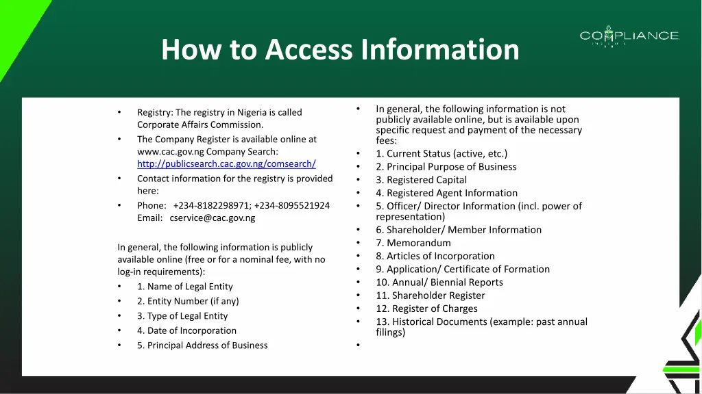 how to access information