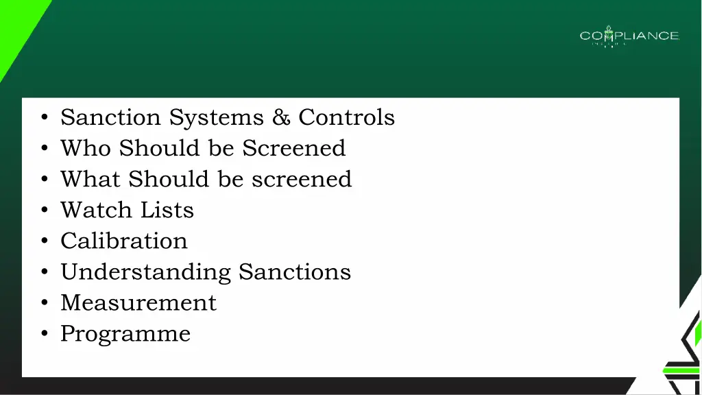 sanction systems controls who should be screened