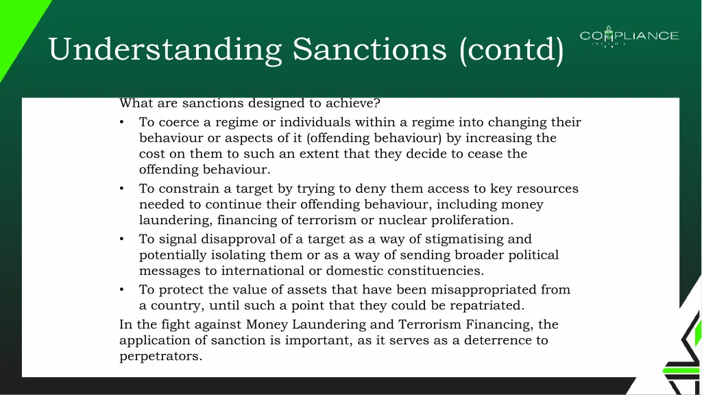 understanding sanctions contd