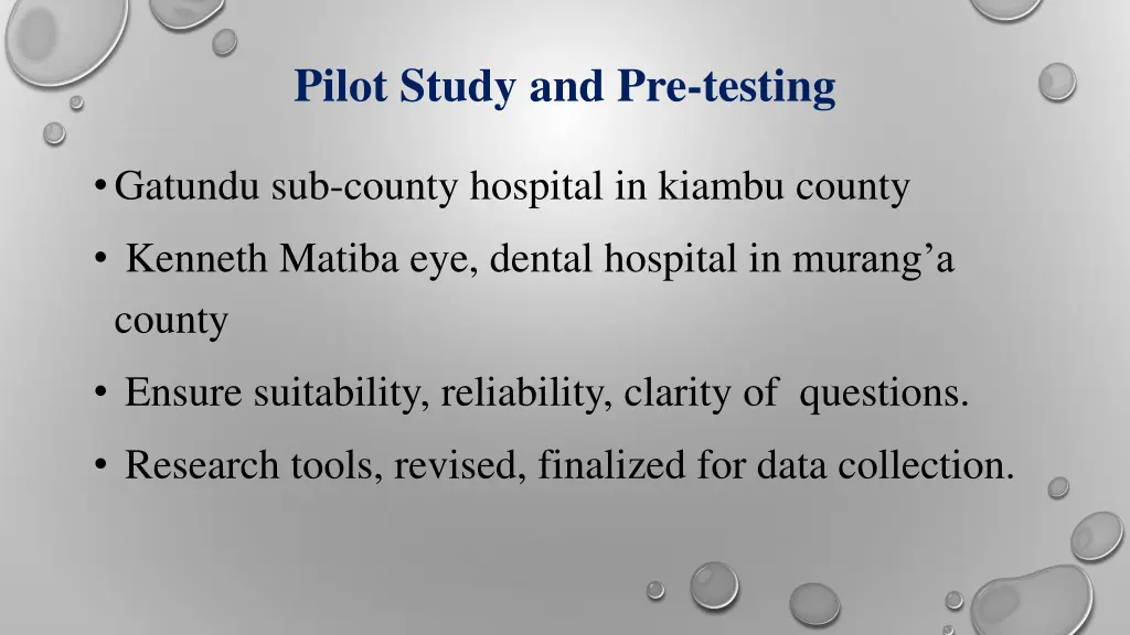 pilot study and pre testing