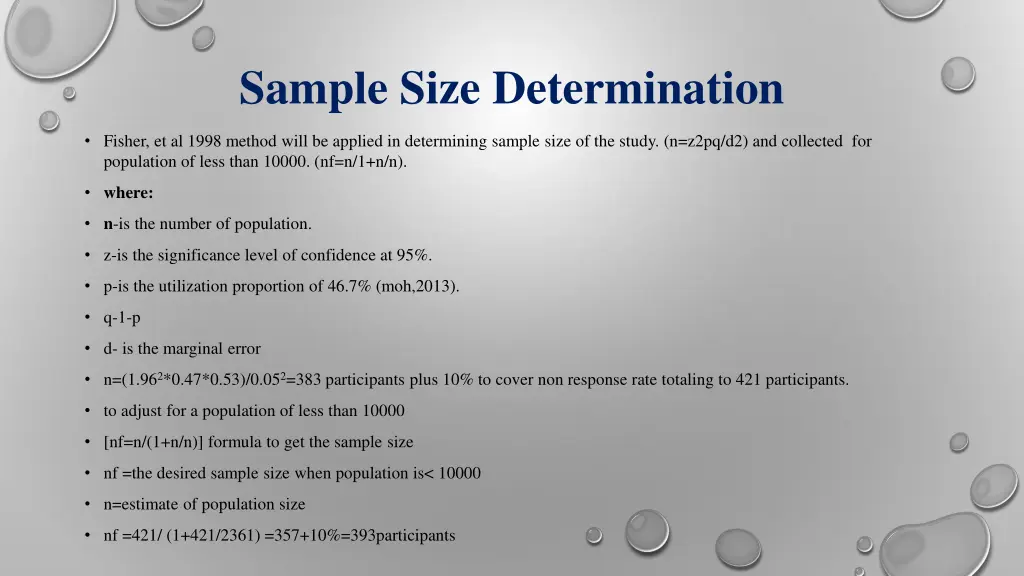 sample size determination