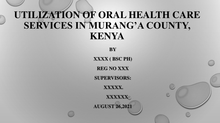 utilization of oral health care services