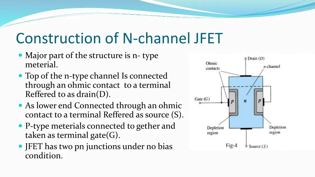 construction of n channel jfet major part