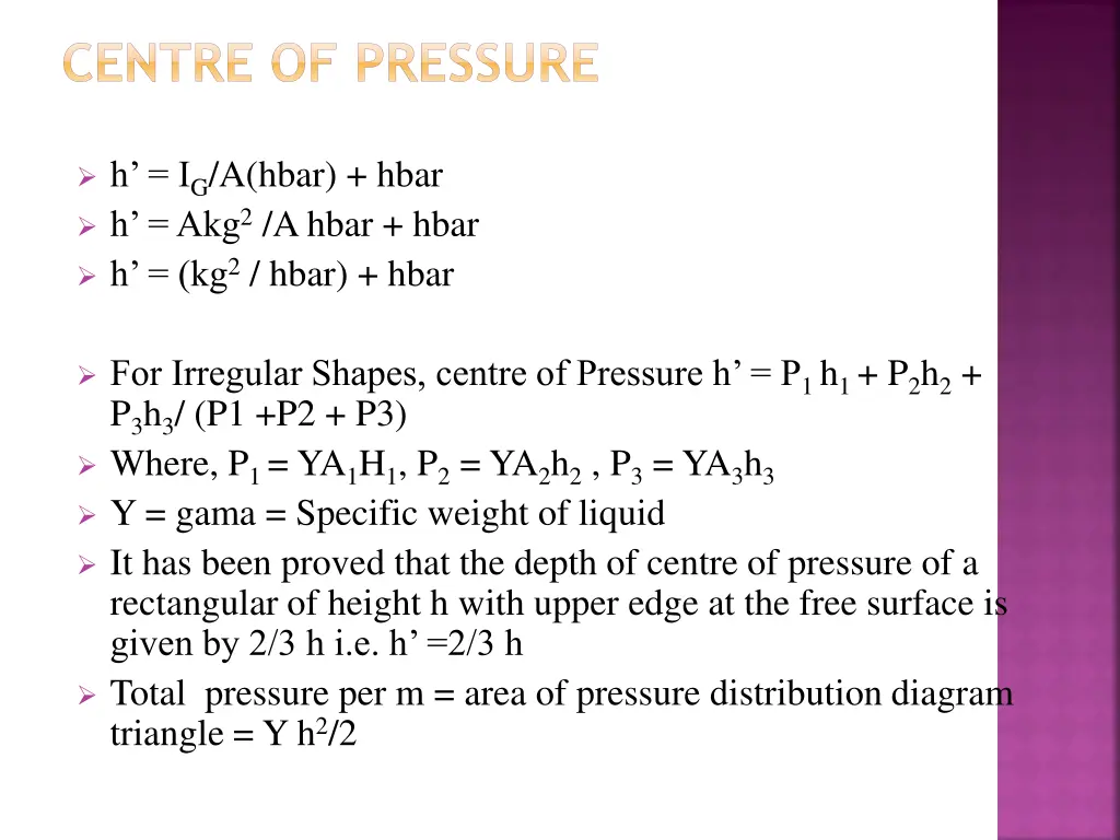 centre of pressure 2