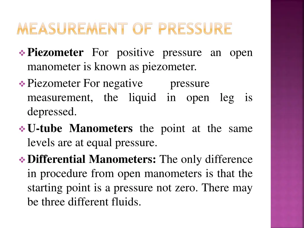 measurement of pressure