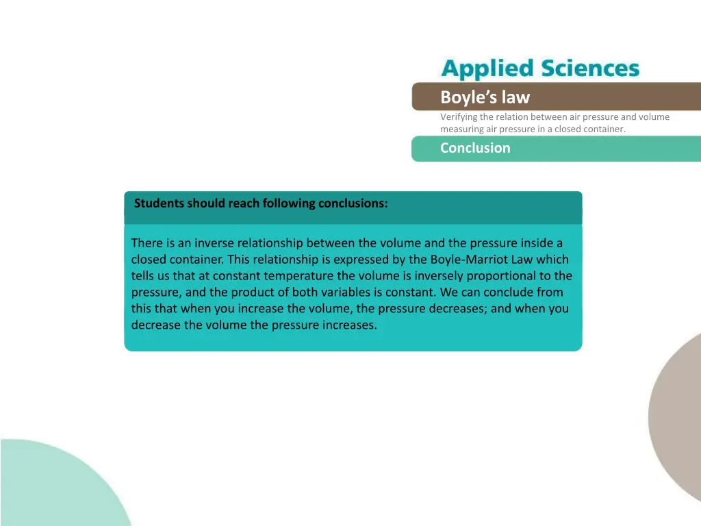 boyle s law verifying the relation between 19