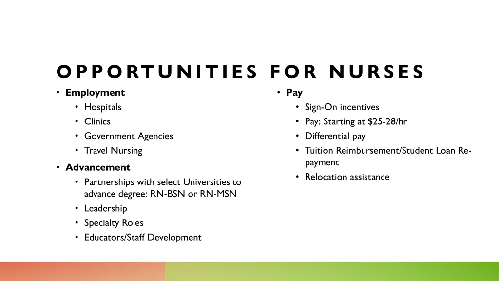 opportunities for nurses employment hospitals