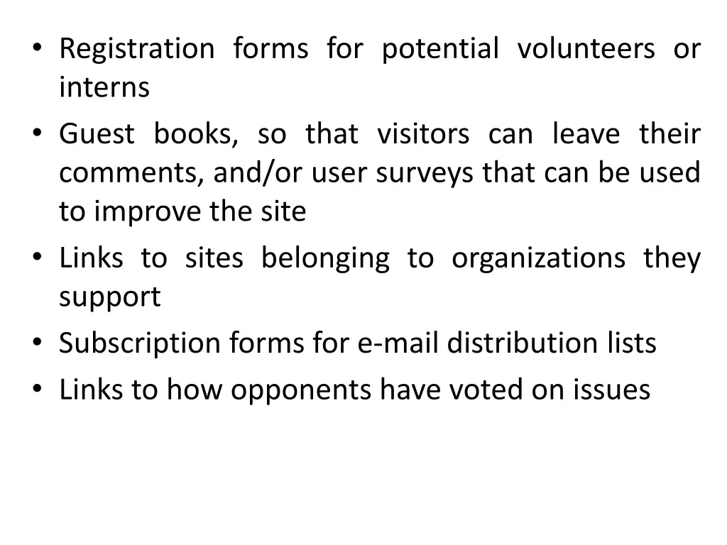 registration forms for potential volunteers