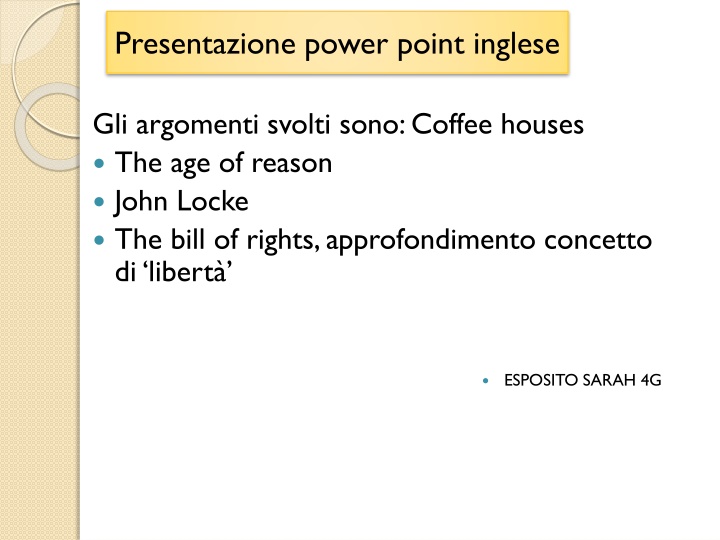 presentazione power point inglese