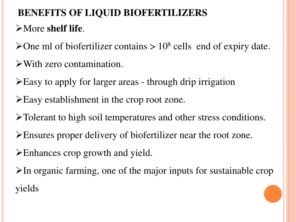 benefits of liquid biofertilizers more shelf life