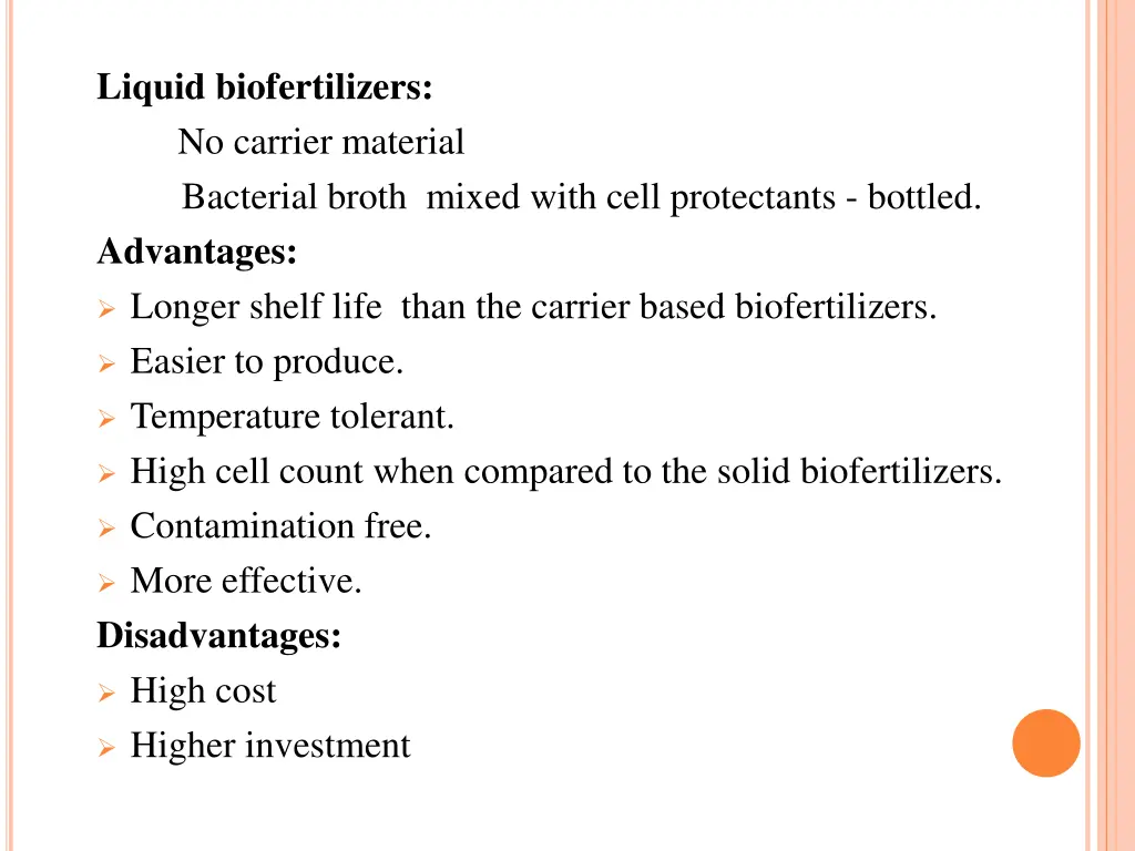 liquid biofertilizers no carrier material