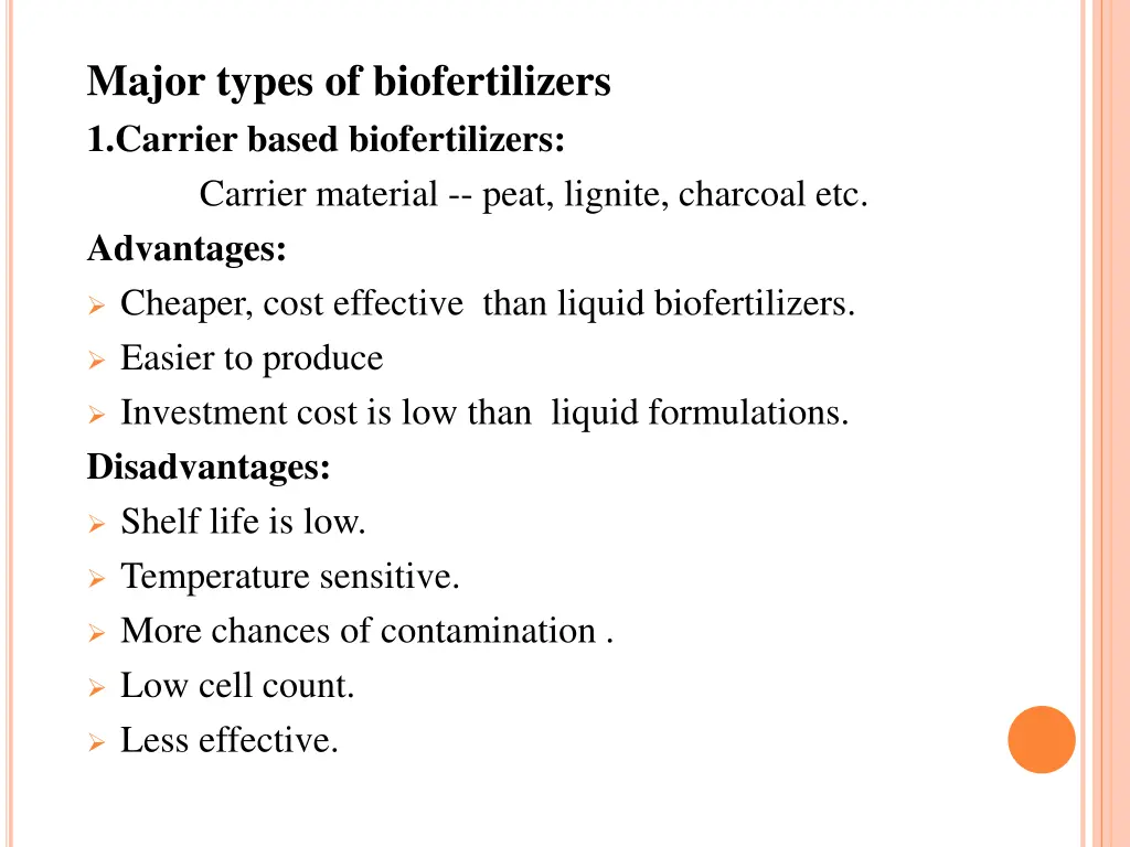 major types of biofertilizers 1 carrier based