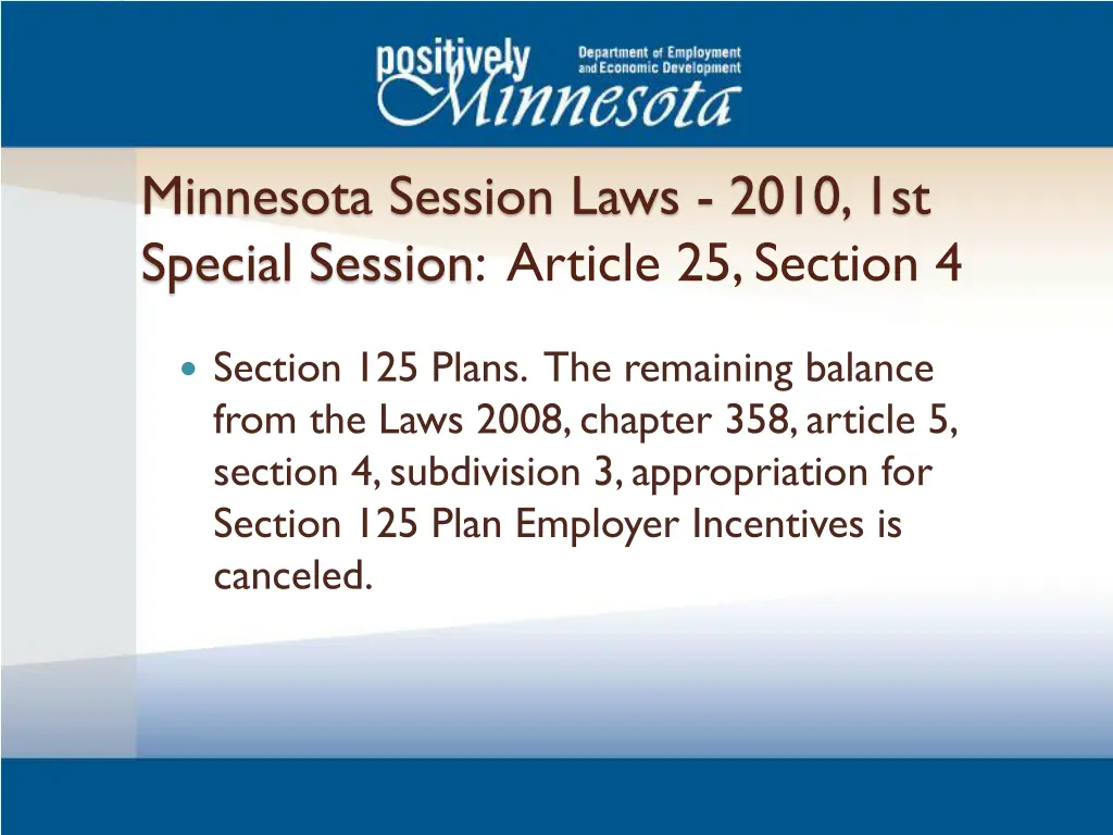 minnesota session laws 2010 1st special session