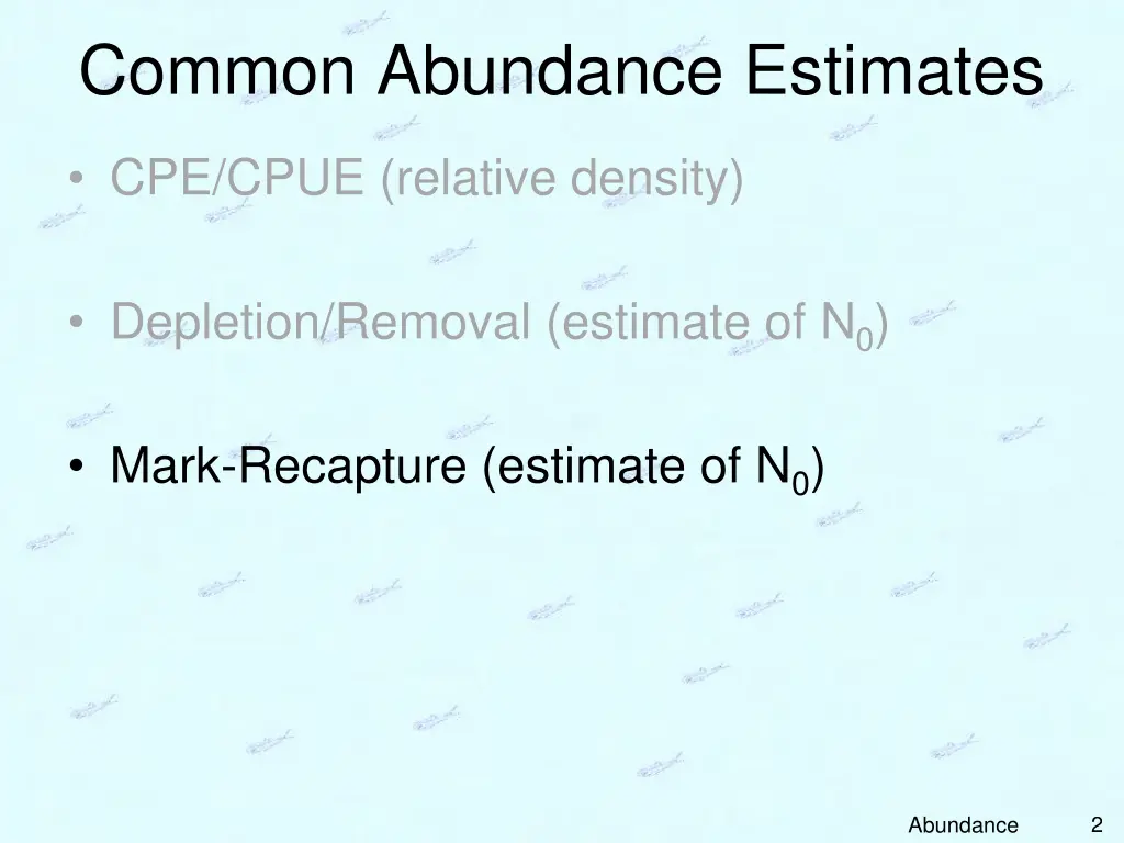 common abundance estimates