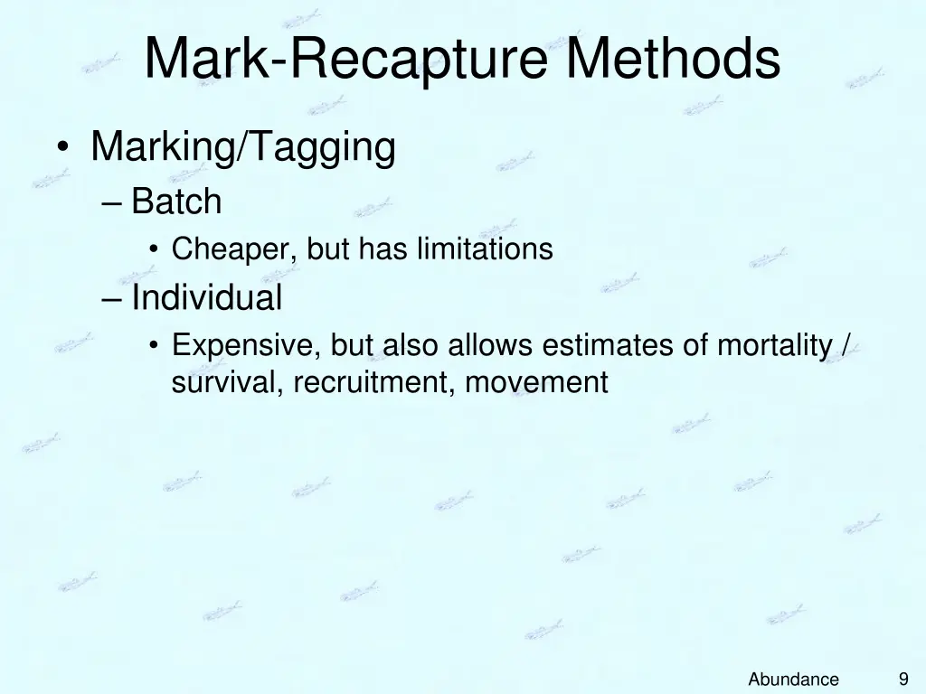 mark recapture methods 1