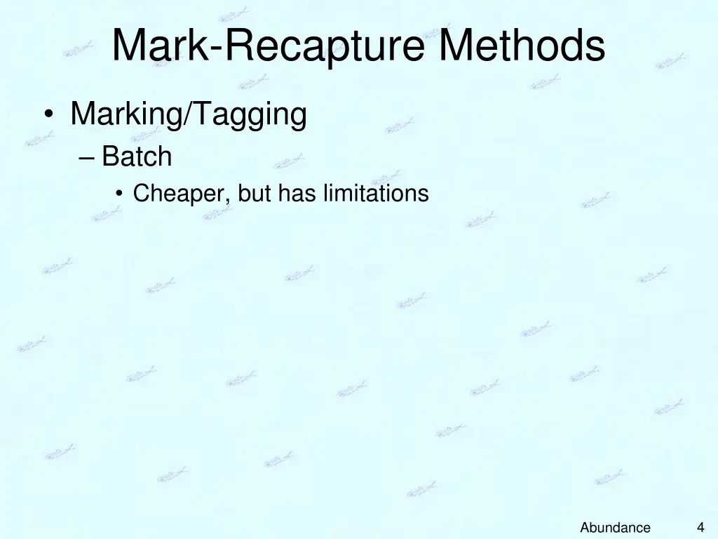 mark recapture methods