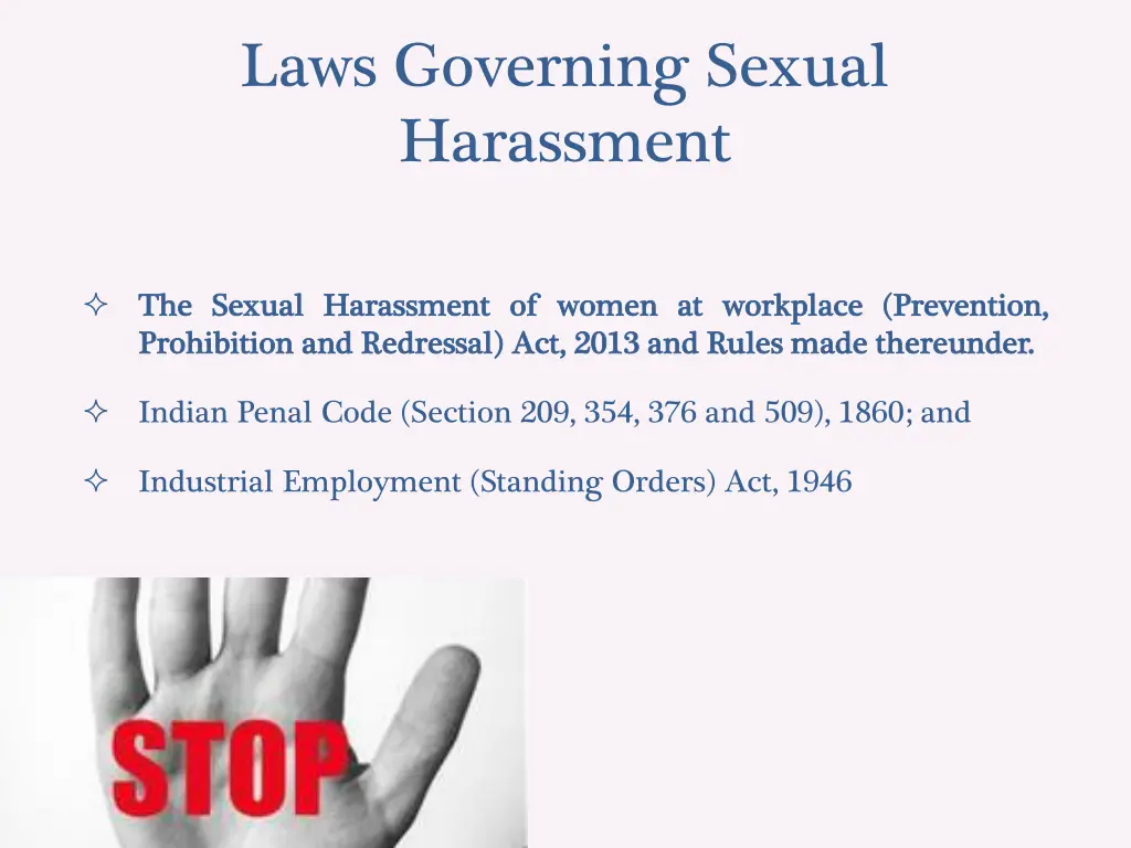 laws governing sexual harassment