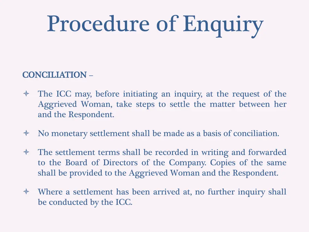 procedure of enquiry