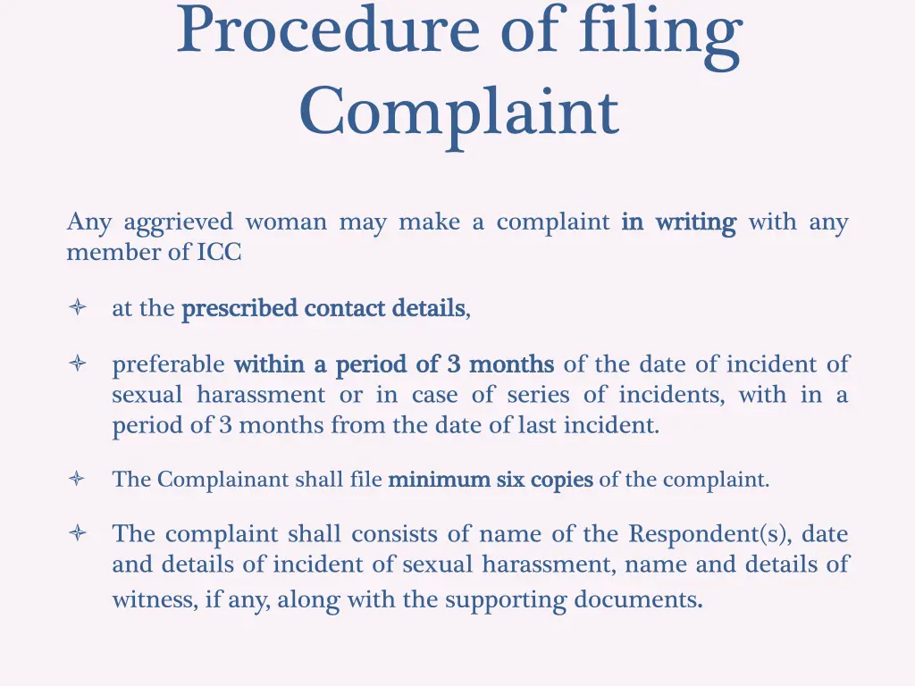 procedure of filing complaint