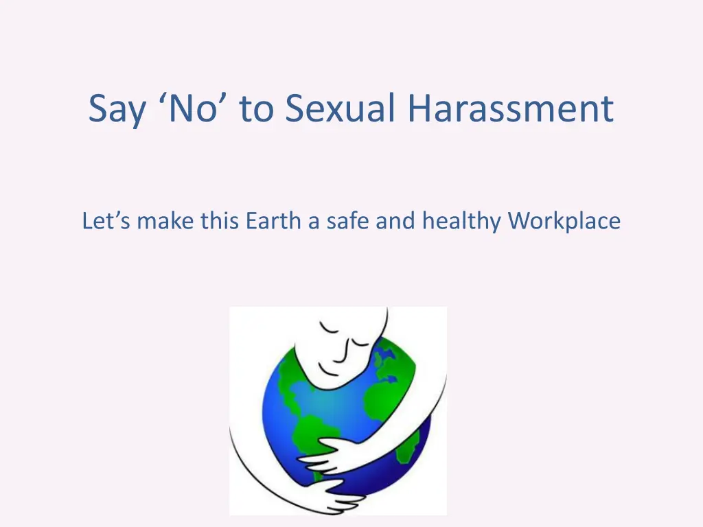 say no to sexual harassment