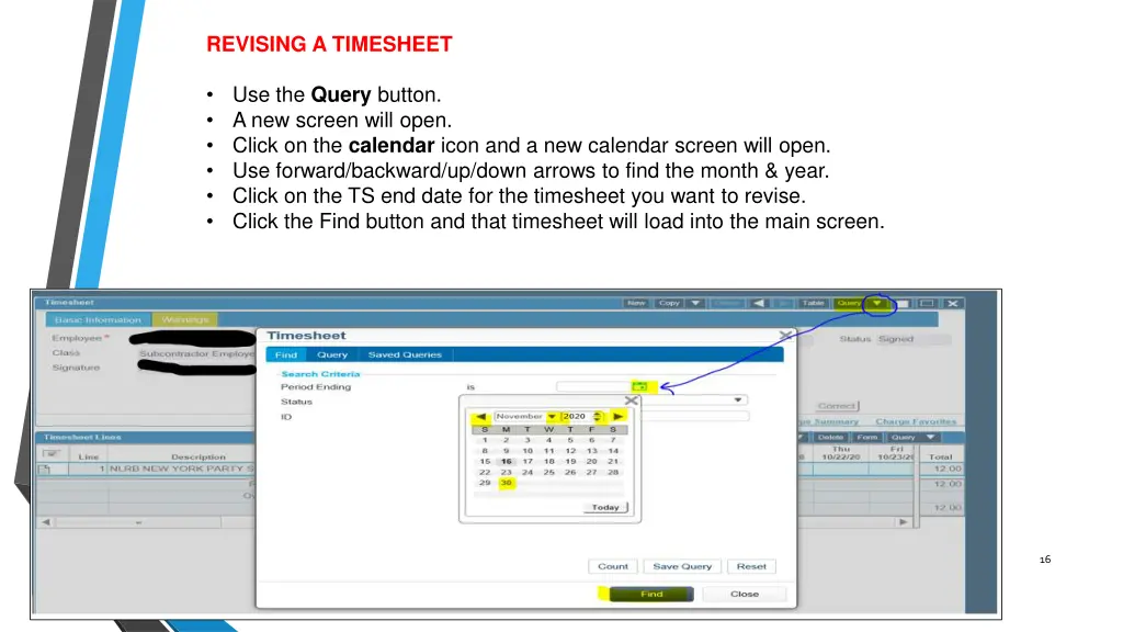 revising a timesheet