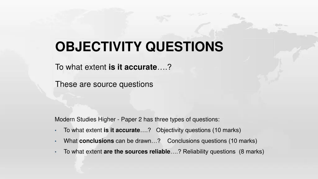 objectivity questions