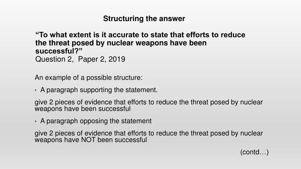 structuring the answer 1