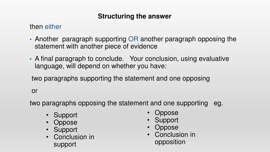 structuring the answer 2