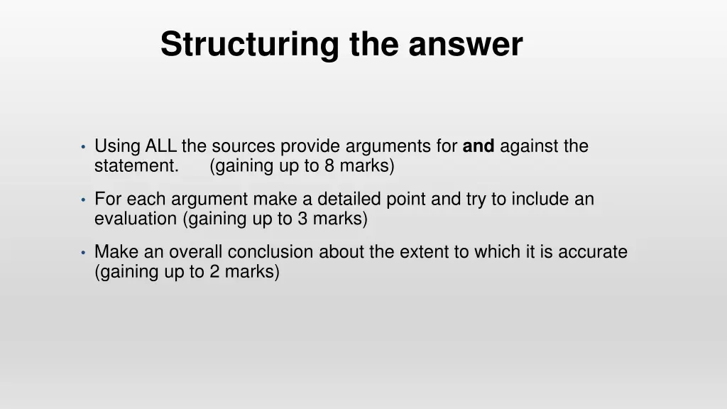 structuring the answer