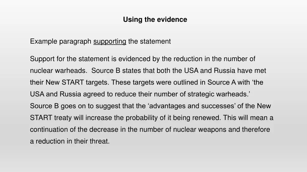 using the evidence