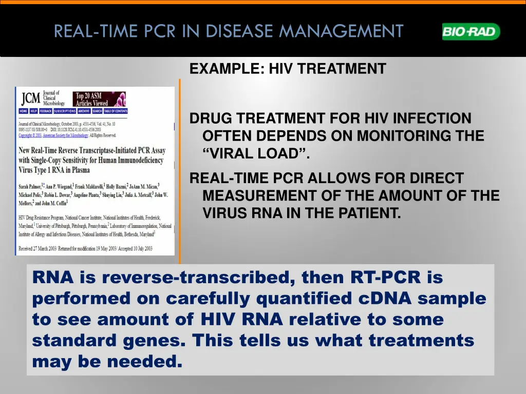 real time pcr in disease management