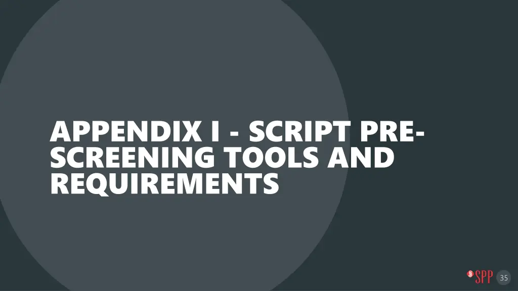 appendix i script pre screening tools