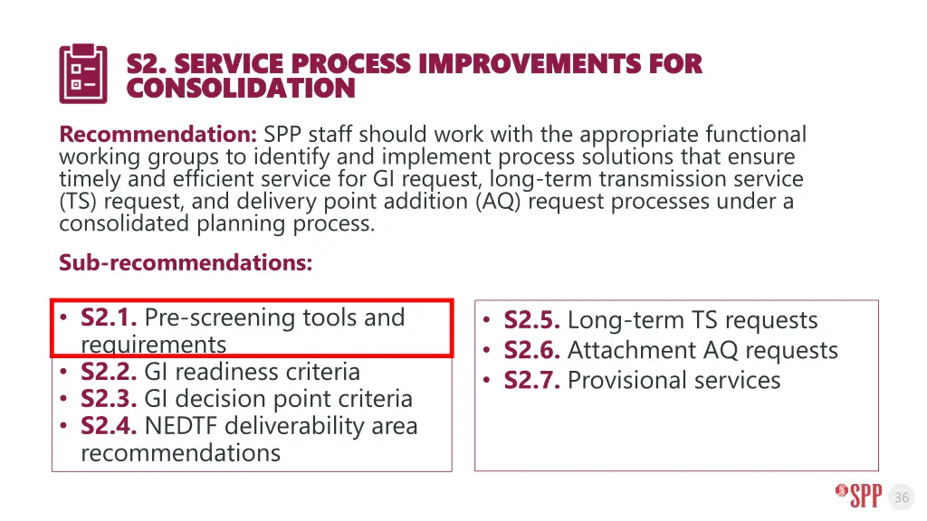 s2 service process improvements for s2 service