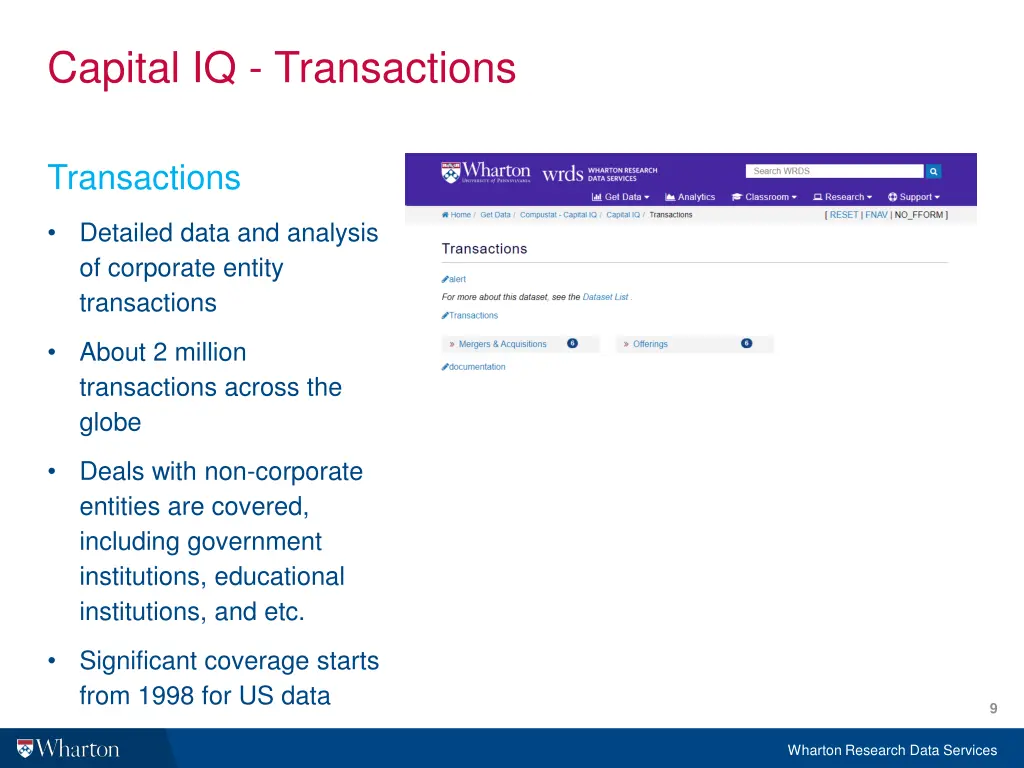 capital iq transactions