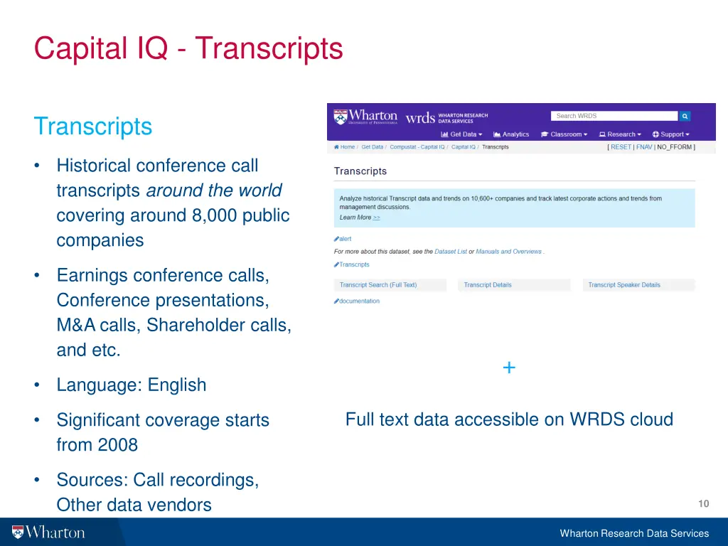 capital iq transcripts