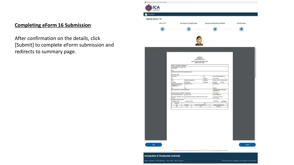 completing eform 16 submission