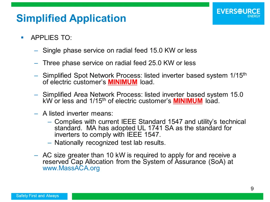 simplified application