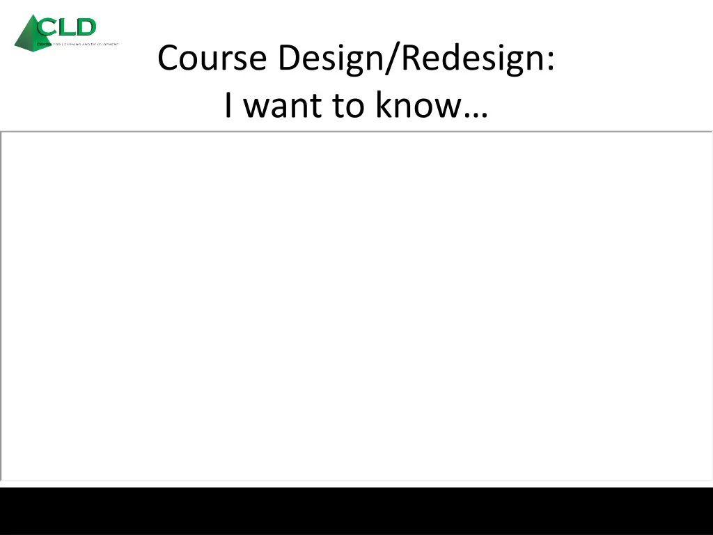 course design redesign i want to know