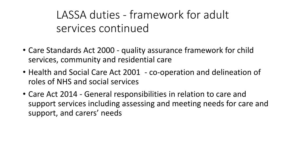 lassa duties framework for adult services