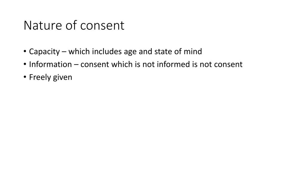 nature of consent